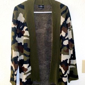Camo sweater cardigan